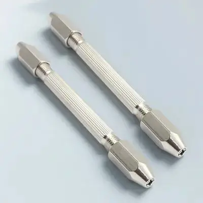 

2Pcs Hexagonal Double Ended Pin Vise High-Speed Brass Hand Drill for Wood Plastic Amber Carving Mini Drill Bit Holder Tool