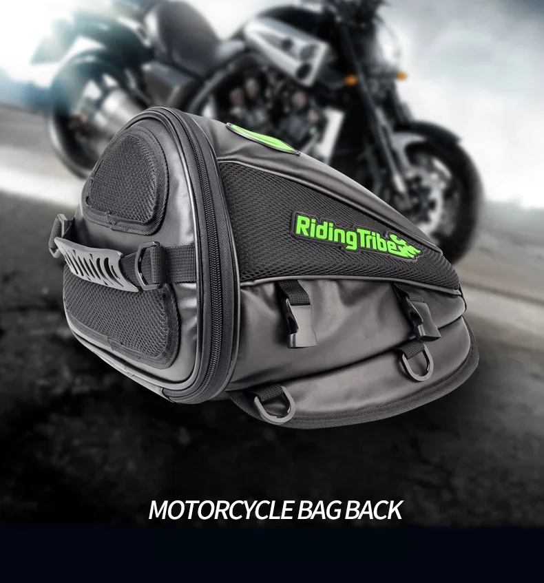 Riding Tribe Leather Saddle Motorcycle Back Seat Bag Waterproof Moto Bag Motocicleta Racing Oil Back Seat Travel