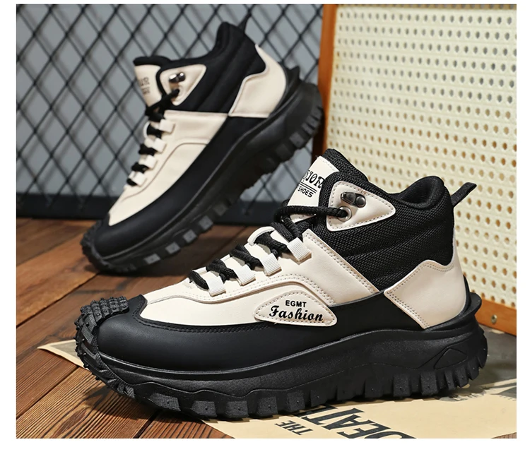 Herren-Outdoor-Wanderschuhe mit Farbblockdesign, bequemem Futter, flexibler, rutschfester, gezahnter Außensohle, hervorragendem Halt, geeignet für Outdoor-Wanderungen, Freizeitaktivitäten, Bergsteigen und Camping. – Detail 21