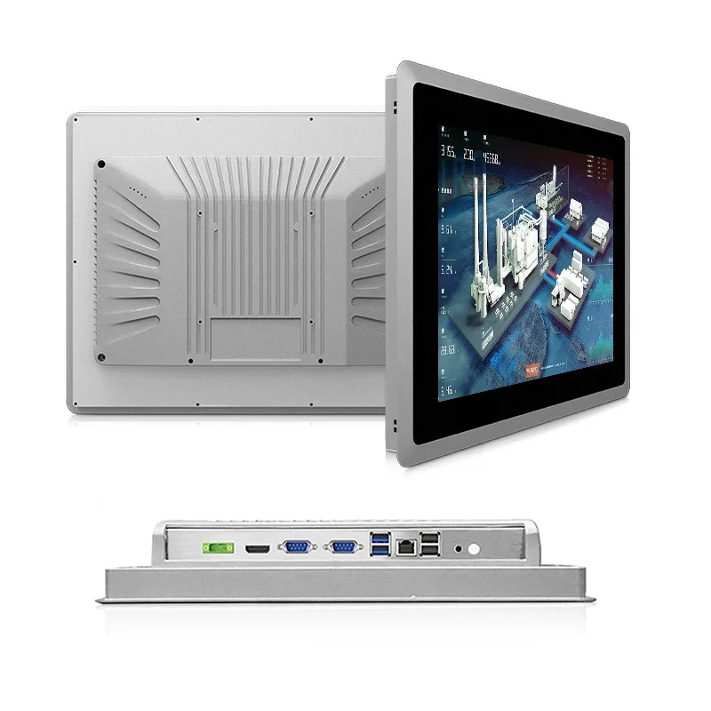 

10 12 15 17 19 inch RS485/RS232 J6412 i3 i5 embedded wall mounted capacitive touch screen all in one industrial panel pc