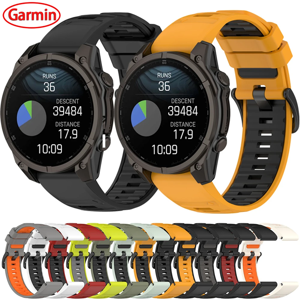 26MM 22MM 20MM Silikonowy pasek do Garmin Fenix 8 51mm 47mm 43mm/E 7X 7 7S Pro 6X 6 6S 5X/Enduro 3 2 Oryginalna szybka bransoletka