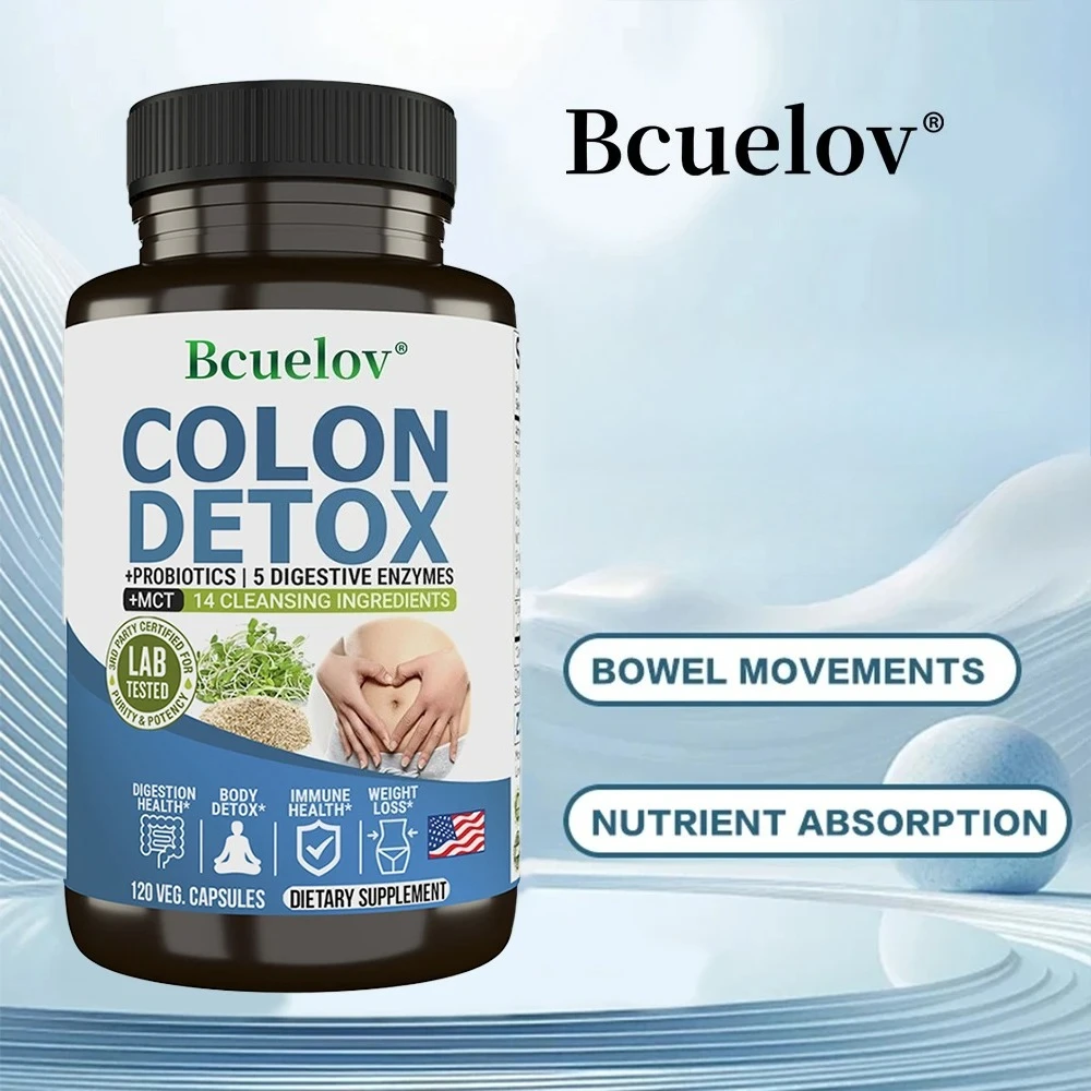 Colon Detox Probiotics, Containing Psyllium Husk, Relieves Constipation and Bloating, Cleansing Supplement