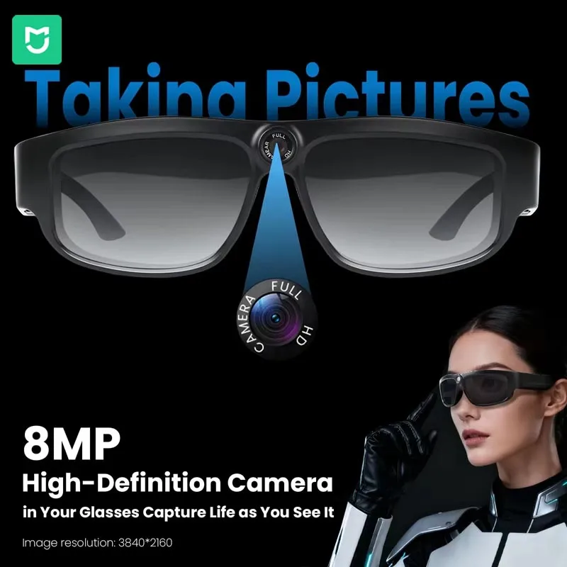 

MIJIA 4K Camera Smart Glasses 1080P Video Sports Glasses Music Call AI Translation Glasses Requires Card Insertion For Use