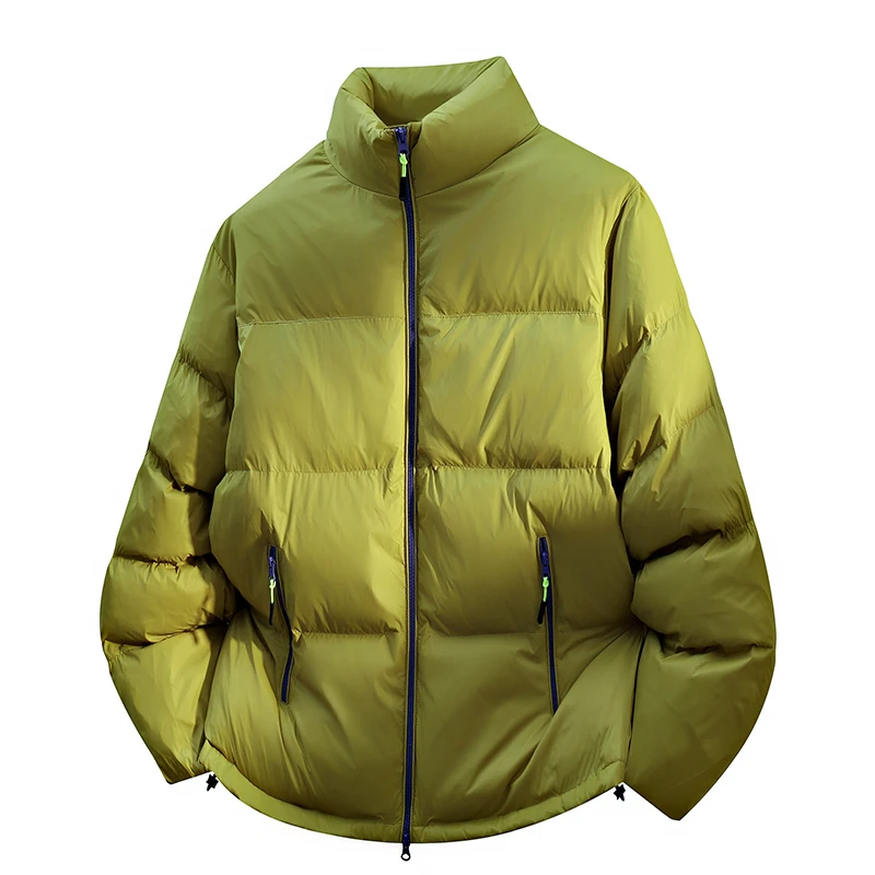 

Stand Collar Cotton-Padded Jackets Winter Men's Solid Color Warm Coat Outwear Windproof Loose Parkas Youth Thicken Tops Clothing