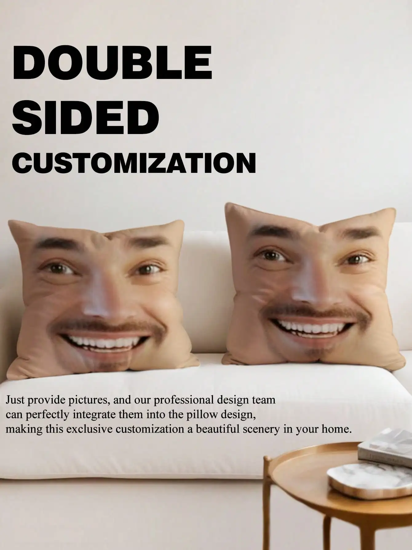 1pc Custom Face Square Pillow Personalized Photo Pillow Funny Gift for Him Her Sofa Car Decor Cover Insert view 3