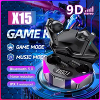 X15 TWS Gaming Earbuds Wireless Bluetooth Earphones With Mic Bass Audio Sound Positioning 9D Stereo Music HiFi Headset For Gamer