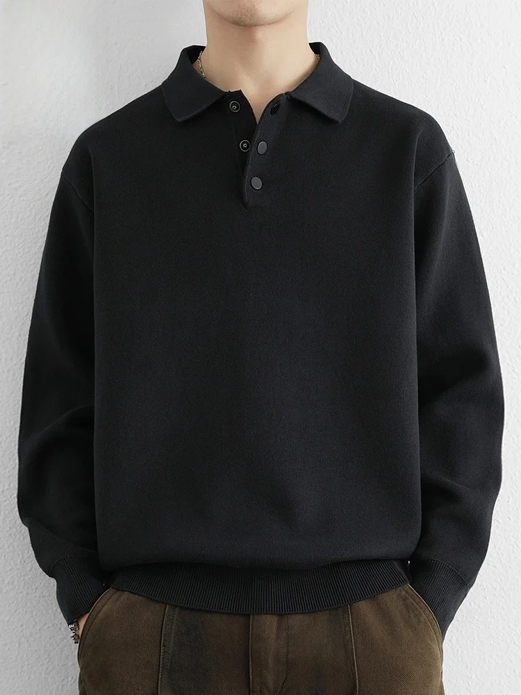 

Men's Winter Thiened Cotton Sweater Casual Loose Knitted irt Warm Comfortable Long Sve Button up Youth Faion