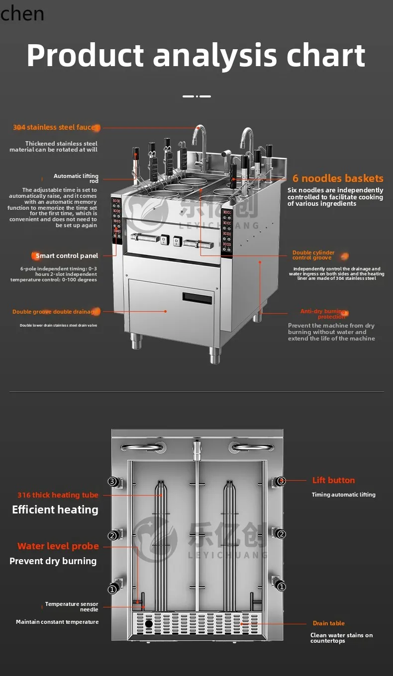 ZML Forno per la cottura delle tagliatelle Riscaldamento elettrico commerciale Sollevamento Macchina per la cottura delle tagliatelle con temporizzazione intelligente a gas multifunzionale