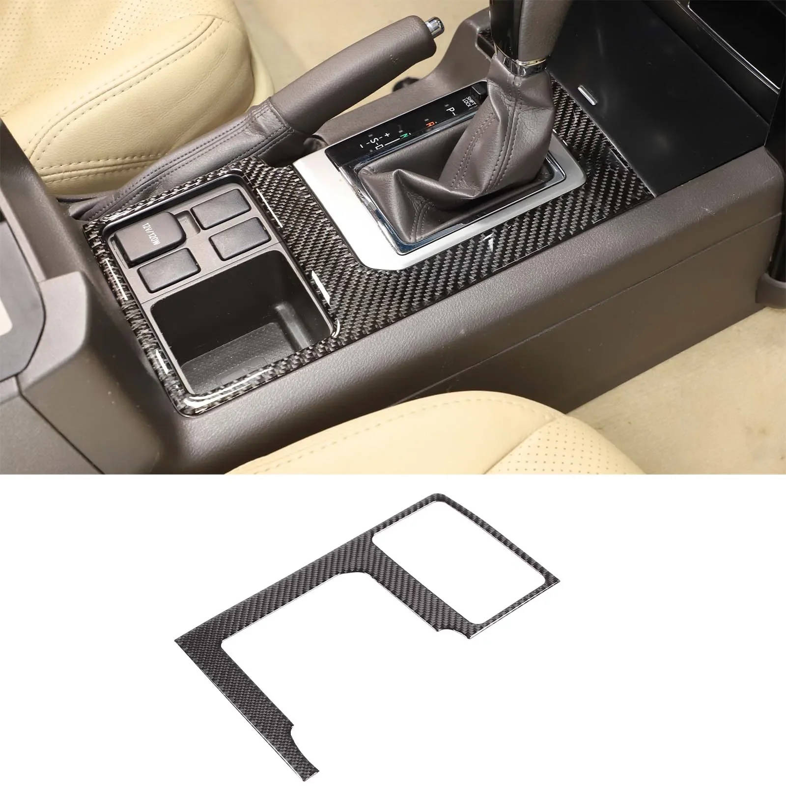 

For Toyota Land Cruiser Prado FJ150 150 Car Central Control Gear Panel Frame Sticker Soft Carbon Fiber Interior Accessories