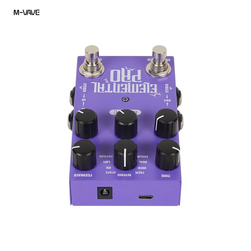 M-VAVE ELEMENTAL PRO Digital Delay Effects Pedal 10 Premium Delay Algorithms Unique Echo Dual Power Support For Guitar Bass ﻿ - view 4