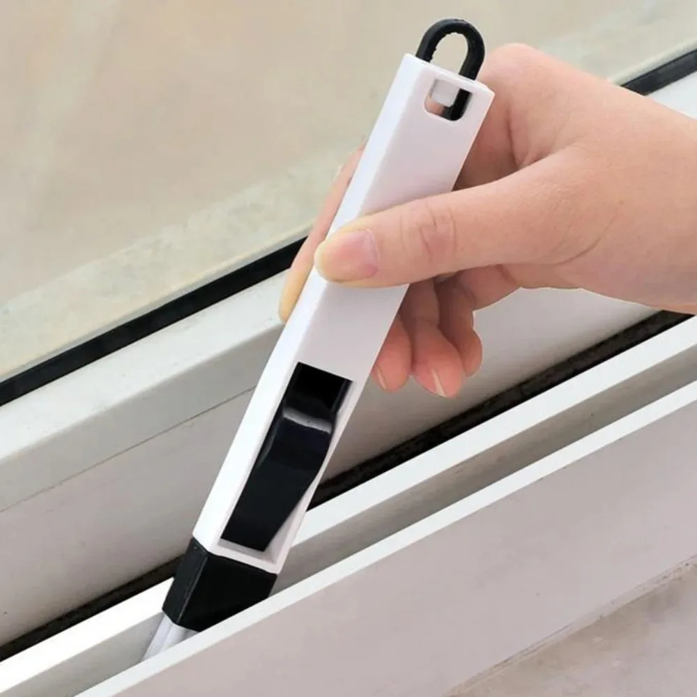 Cepillo multiusos para limpieza de ranuras de puertas y ventanas con recogedor para cocina y baño, cepillo para huecos, limpieza de escritorio, cor de barrido