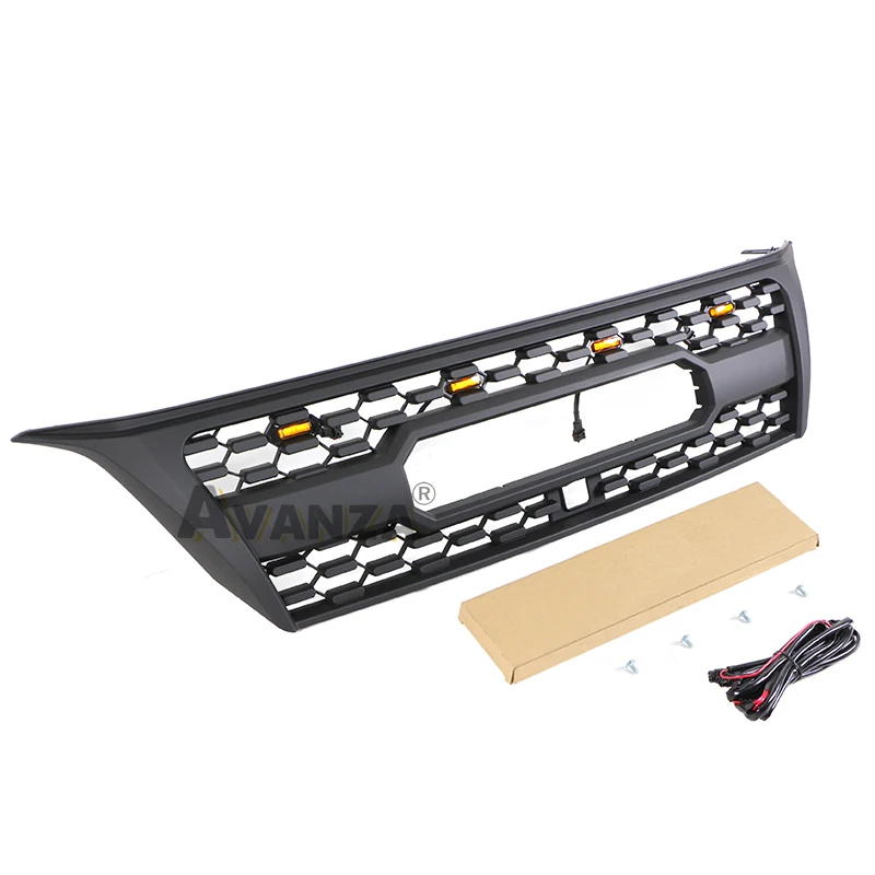 Front Grill W/Light Fits For LEXUS GX460 GX470 2010-2013 Upper Racing Grill Modification