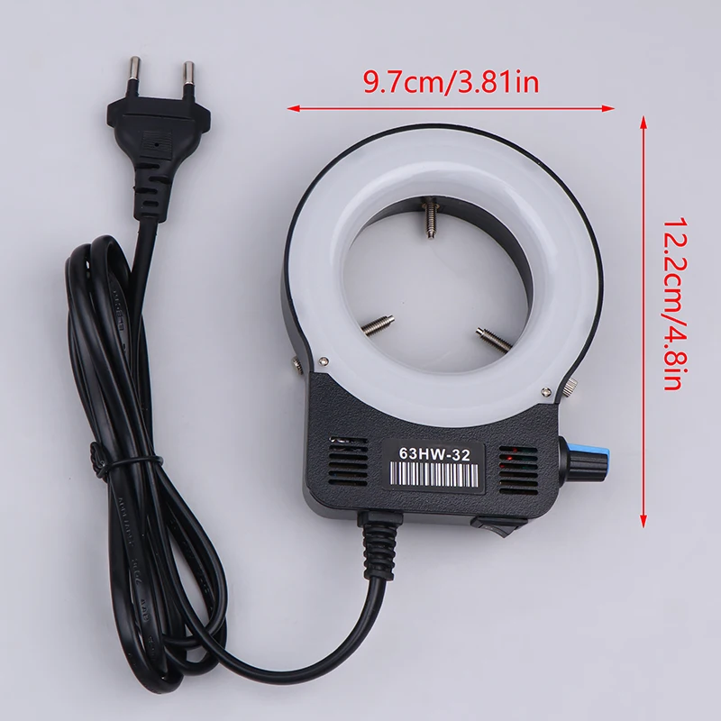 1PCS Microscope LED Ring Light Illuminator Lamp For Microscope Circle Light Industrial Microscope Camera Light Source EU Plug