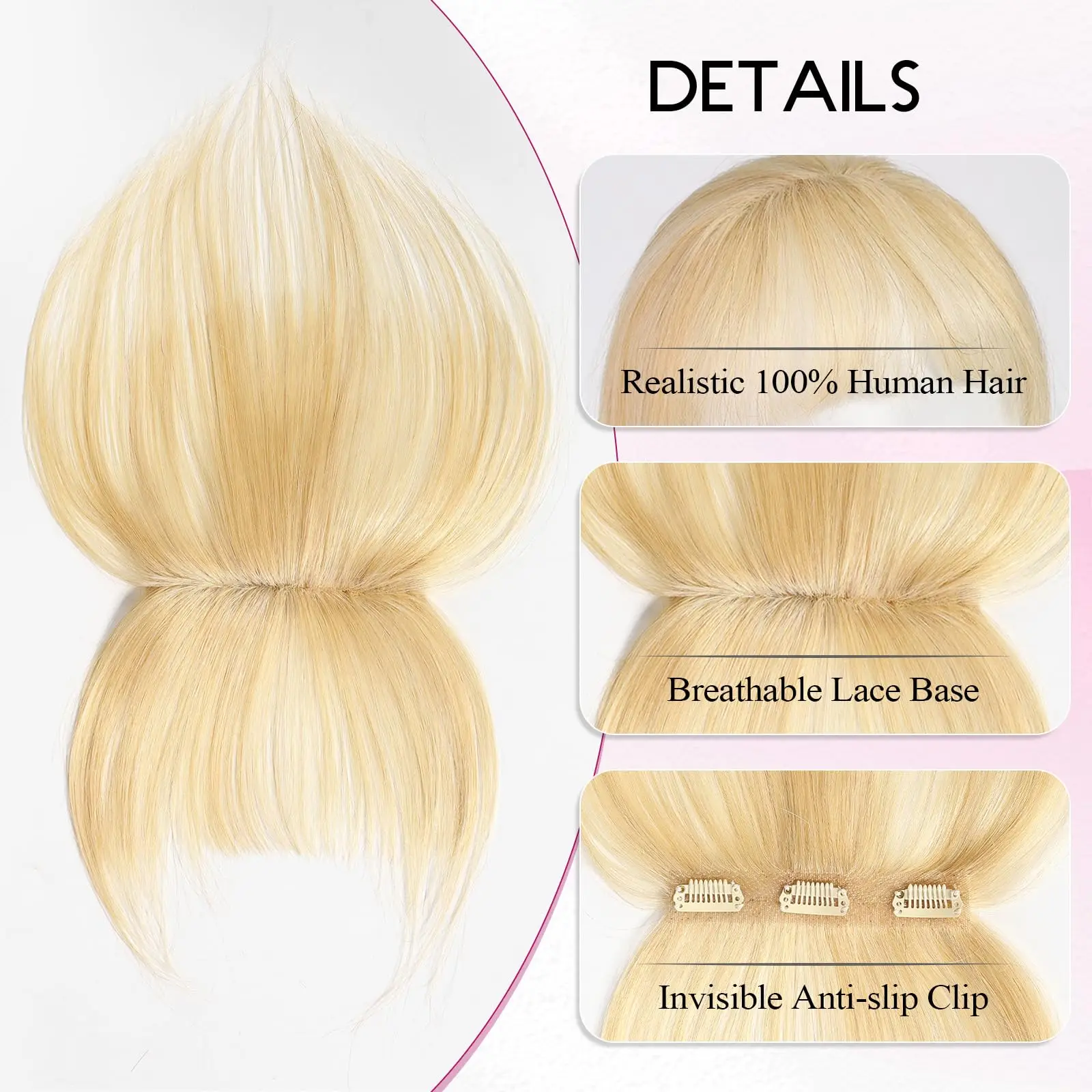 100% شعر الإنسان شقراء الانفجارات مقاطع في الهواء هامش الانفجارات هيربيسي للنساء البلاتين ريمي الشعر البشري الانفجارات الشعر التمديد 4.5 بوصة #3