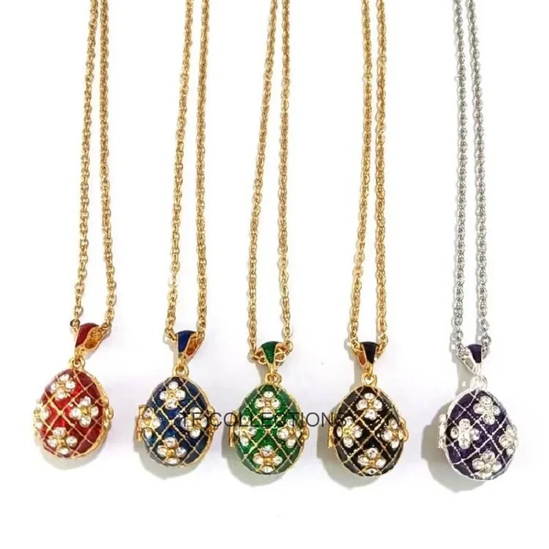 YAFFIL Multi Color Enamel Pendant Necklace With Embedded Diamonds, Adjustable, Ideal For Gift Giving On Special Occasions