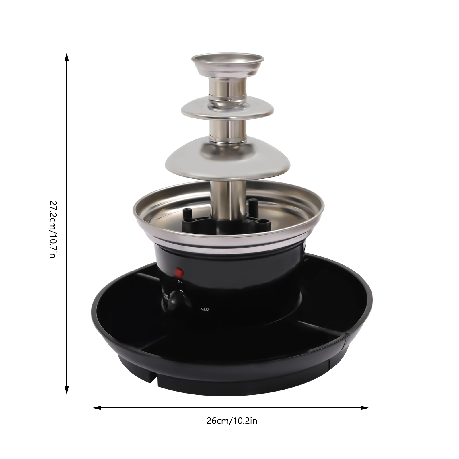 Chocolate Fondue Fountain+25W Power, 3-Tier Party Fountain with Fruit Plate+0.45kg Capacity, Chocolate Fountain+120V Voltage, For Birthday Parties Weddings Family Gatherings Anniversaries Graduation Business Celebrations DIY Chocolate Waterfall