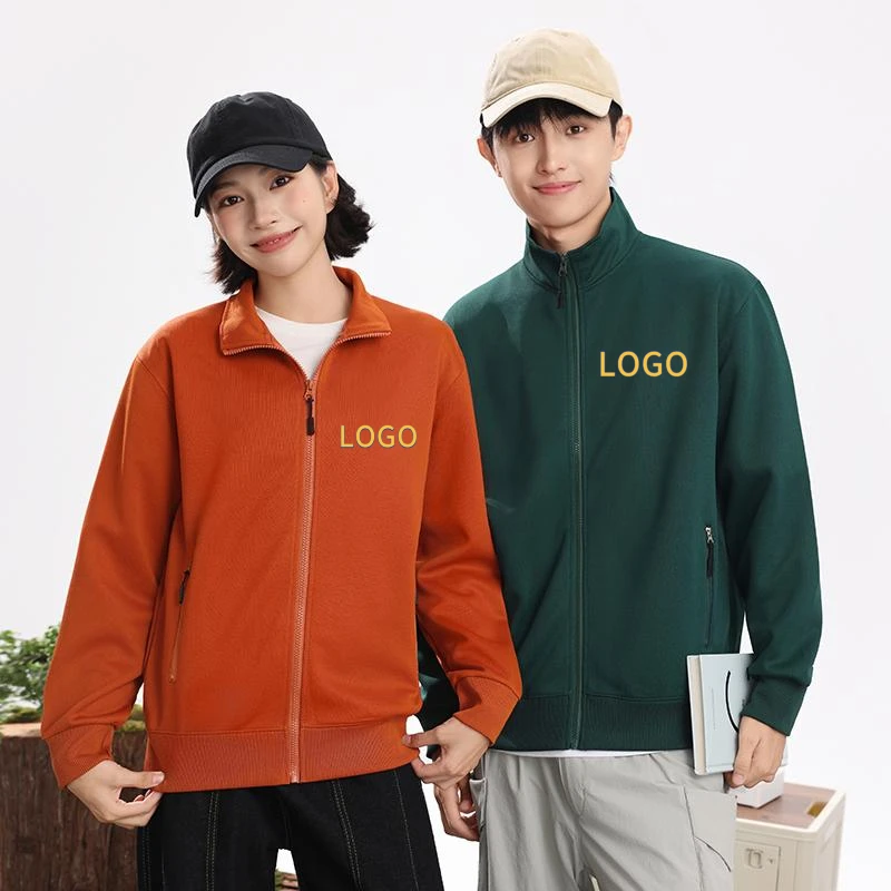 

DIY Your Own Design Photo Or Logo jacket Turtleneck zipper T-shirt spring autumn cardigan men women long sleeves work clothes