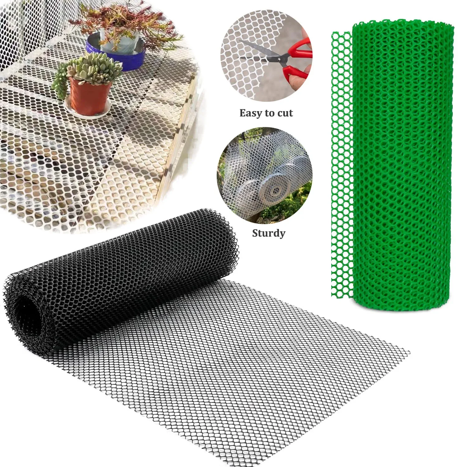 1/2 لفة شبكات حماية بلاستيكية لمزارع الدواجن وشرفات الأسرة وشبكات الحماية البلاستيكية وشبكات الوقاية من السقوط 40 × 300 سم