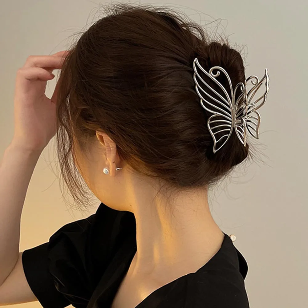 Rhinestone Butterfly Hair Claw Clips Hair Claw For Women Elegant Ponytail Holder Hairpins Hair Crab Fashion Hair Accessories