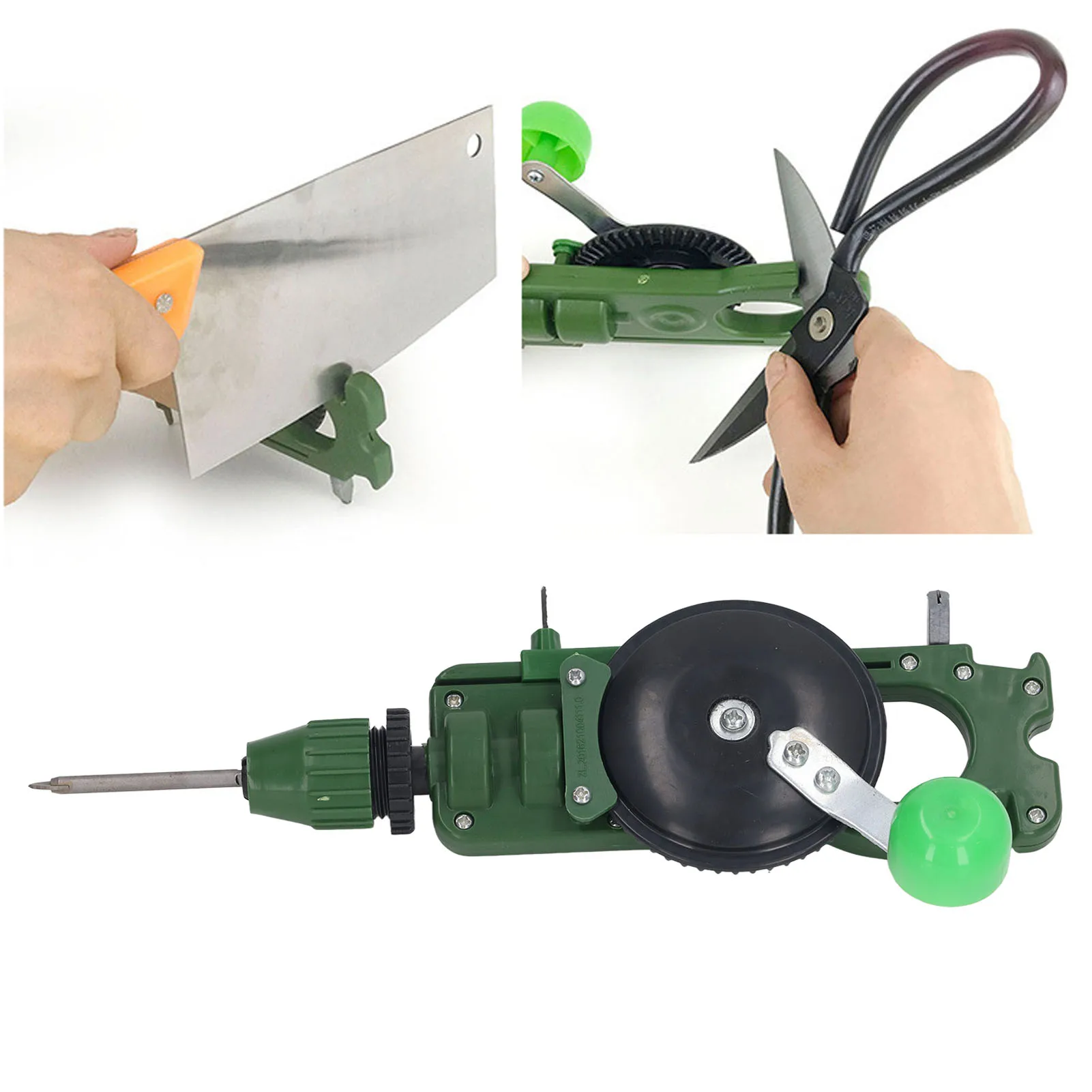 Manual Drill Cutter Hand Crank Drill Multifunctional Glass Ceramic Cutting Hole Drilling Knife Scissors Sharpening Manual Drill