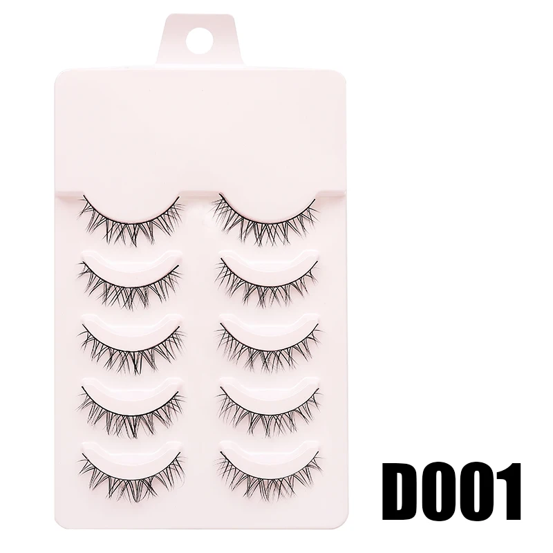 DINGSEN Gefälschte Wimpern, Anime-Wimpern, 5 Paar kleine Teufel-Wimpern, natürliches tägliches Make-up, Manga-Wimpern, transparente Band-Wimpern – Detail 25