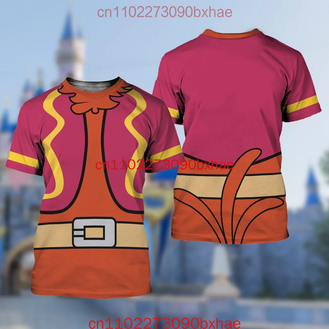 

New Disney Halloween Costume Men 3D T-Shirt Cartoon Cosplay Costume Men's and Women's Children's Short Sleeved T-shirt
