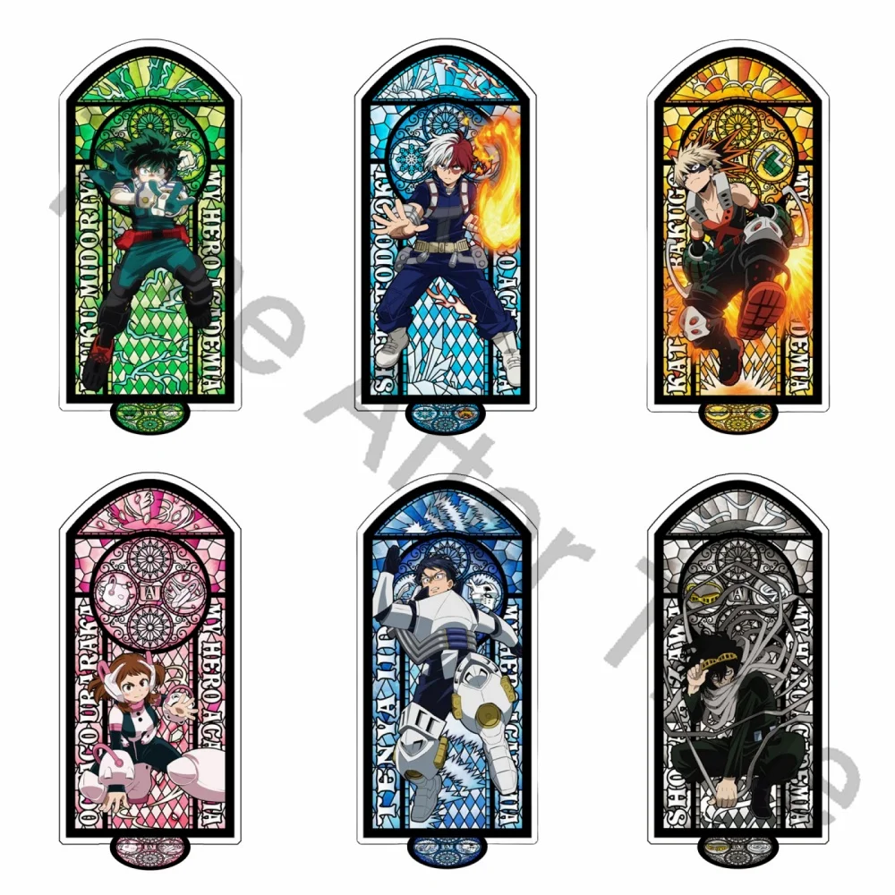 

New 6pcs Hot Anime My Hero Academia Acrylic Stand Model Figure Cosplay Plate Holder Topper Fans Christmas Desk Decor Plate Gift