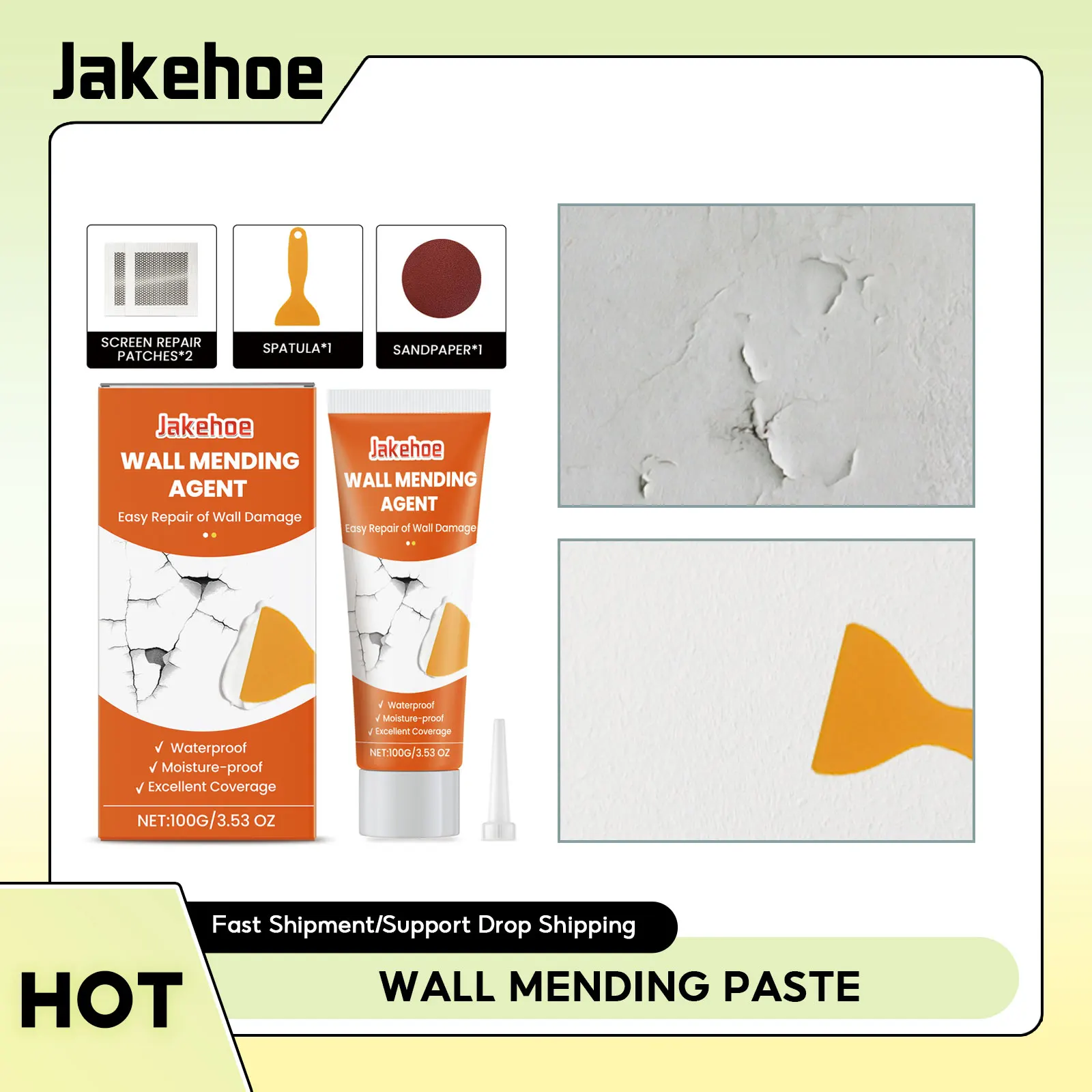 

Wall Mending Paste White Wall Restorer Grout Beautiful Sealant Crack Gap Mending Quick-Drying Patch Paint Drywall Repair Cream