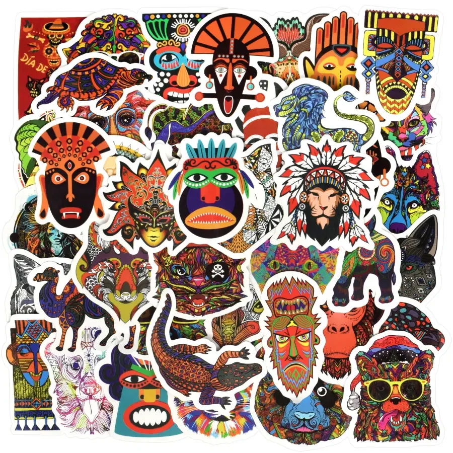 50 PCS Totem Belief Cartoon Stickers for Laptop Car Cool Graffiti Decals Scrapbook Notebook Skateboard Decor Stickers Waterproof