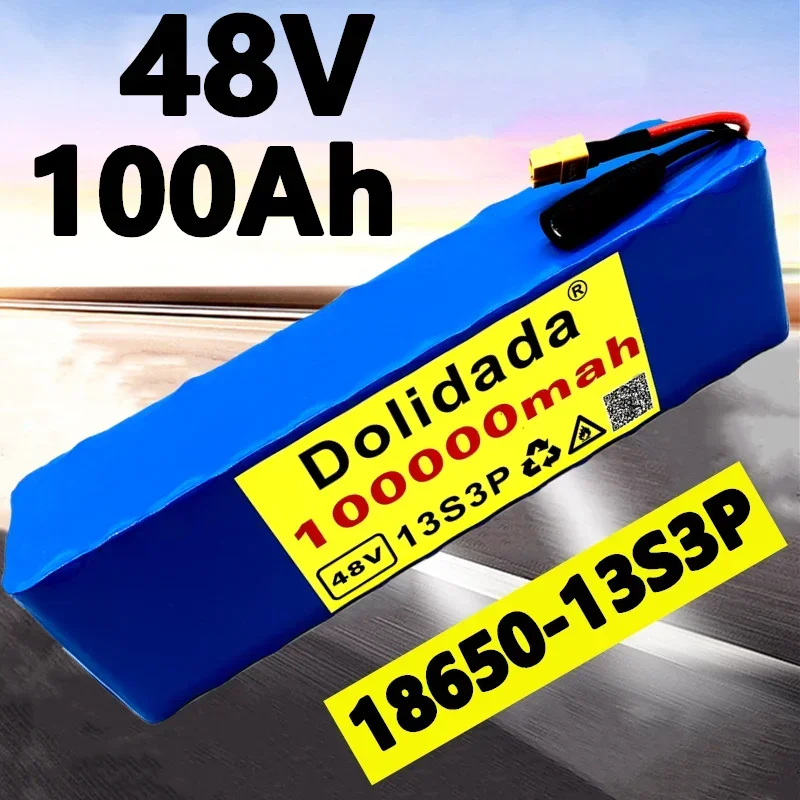 

48V100Ah 1000w 13S3P48V Lithium Ion Battery Pack 100000mah for 54.6V XT60 E-bike Electric Bicycle Scooter