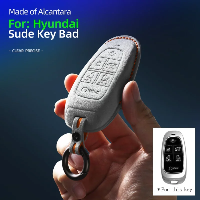 

Alcantara Car Key Case Cover Shell For Hyundai Sonata Ioniq 5 Nexo Nx4 Tucson Sonata Grandeur Santa