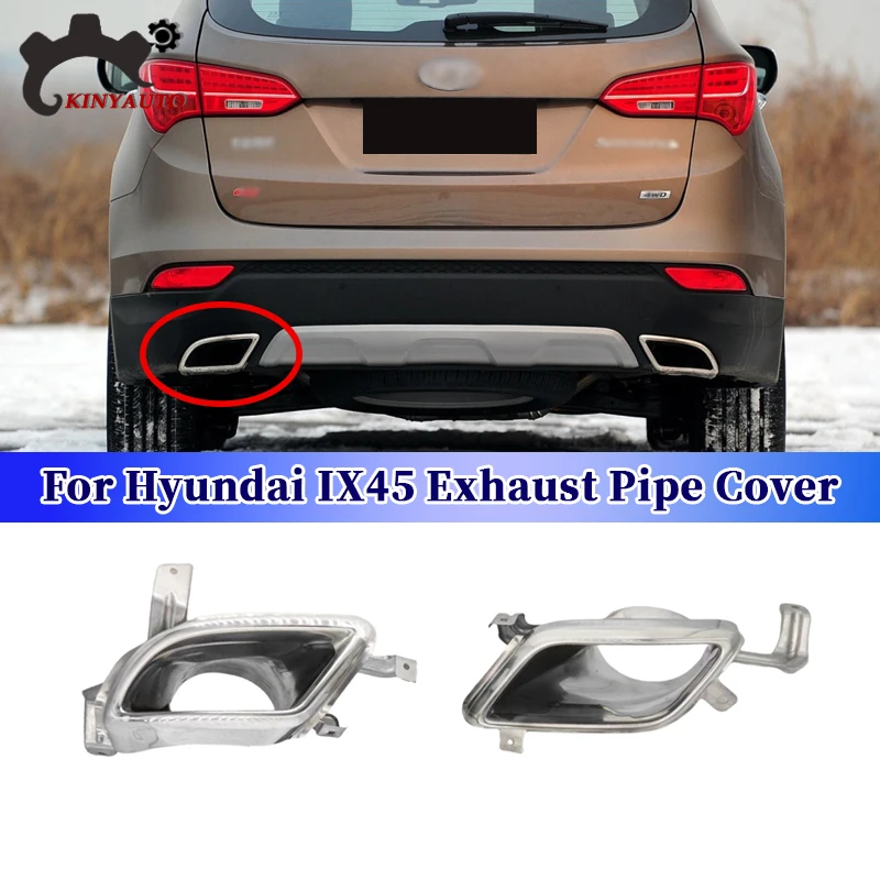 

For Hyundai IX45 2013 14 15 16 17 18 19 Rear Bumper Muffler Trim Cover Rear cylinder Exhaust Pipe Frame Rear Exhaust End