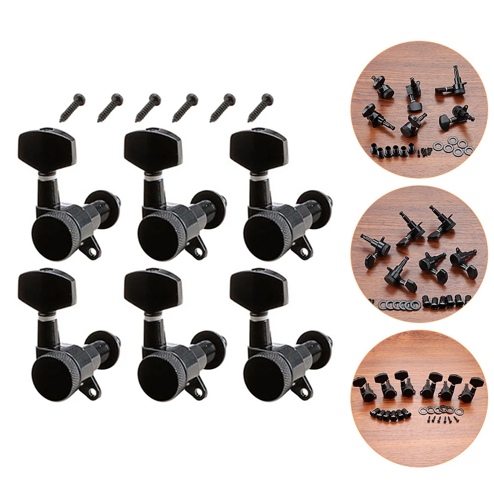 

1Set Black Tuning Pegs Guitar Tuning Keys Tuners Metal Gears Durable Practical Portable Design Musical Instruments