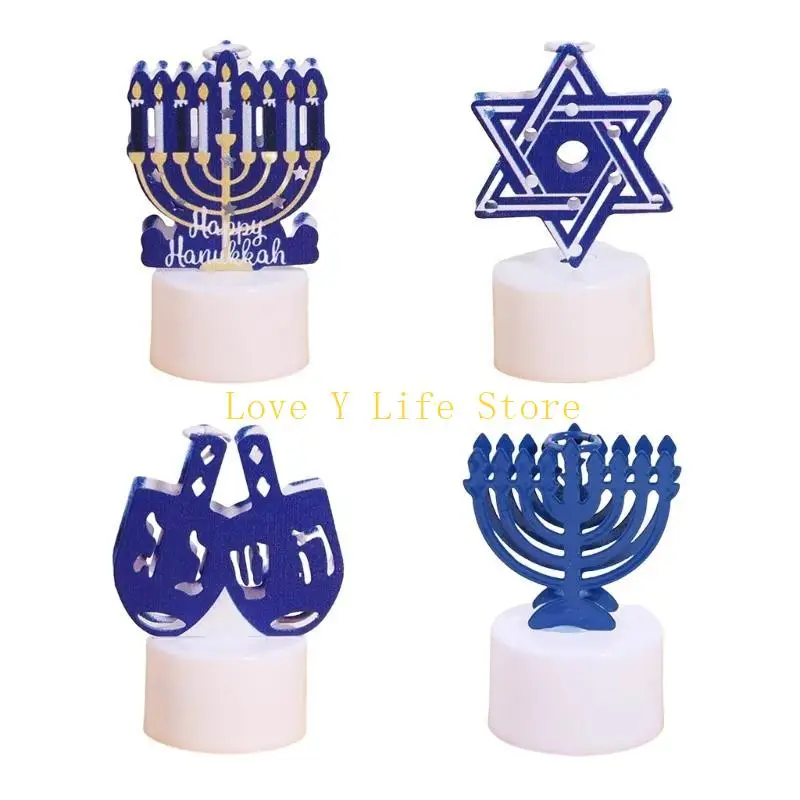 L74C LED LED LED LED Light Iron Art Texture Candela a LED Adatto per i rituali Hanukkah e miglioramento delle ambiancanti per