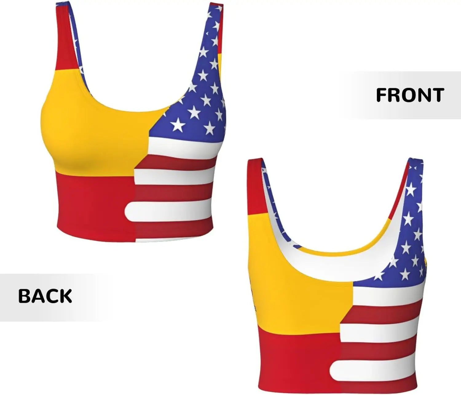 Chaleco deportivo para mujer con estampado de bandera estadounidense de España, ligero y transpirable, para entrenamiento de yoga y fitness
