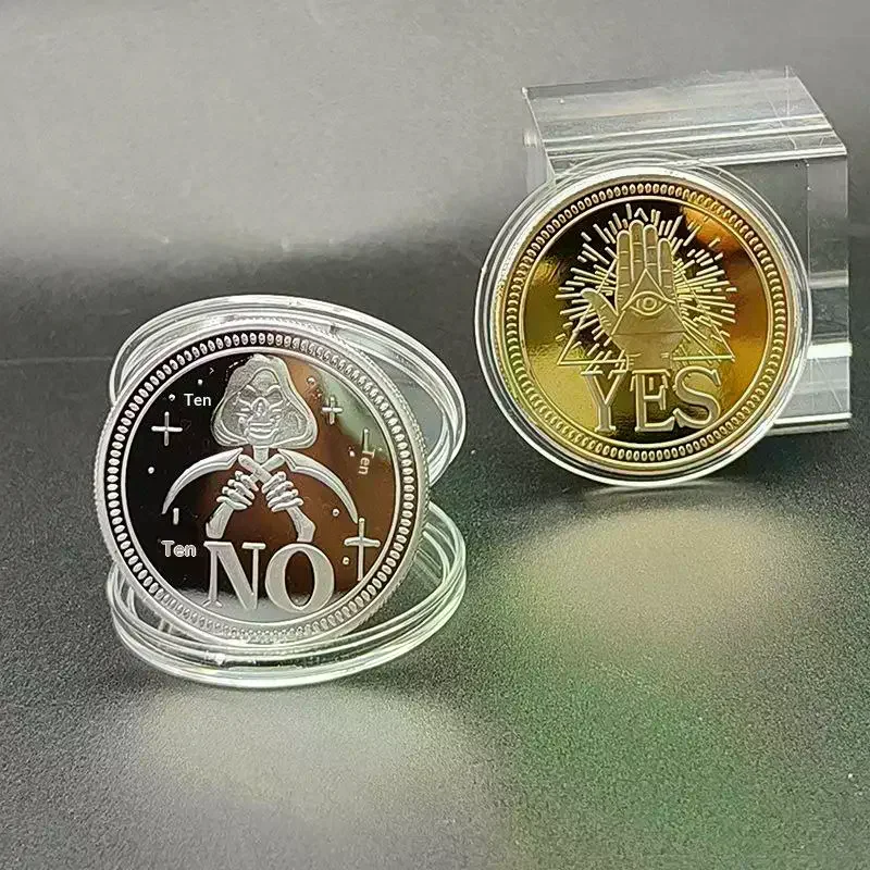 /PFU/Souvenir Yes Or No Prediction Decision Coin Ouija All-Seeing Eye Or Death Gothic Copper Plated Coin 1Pcs