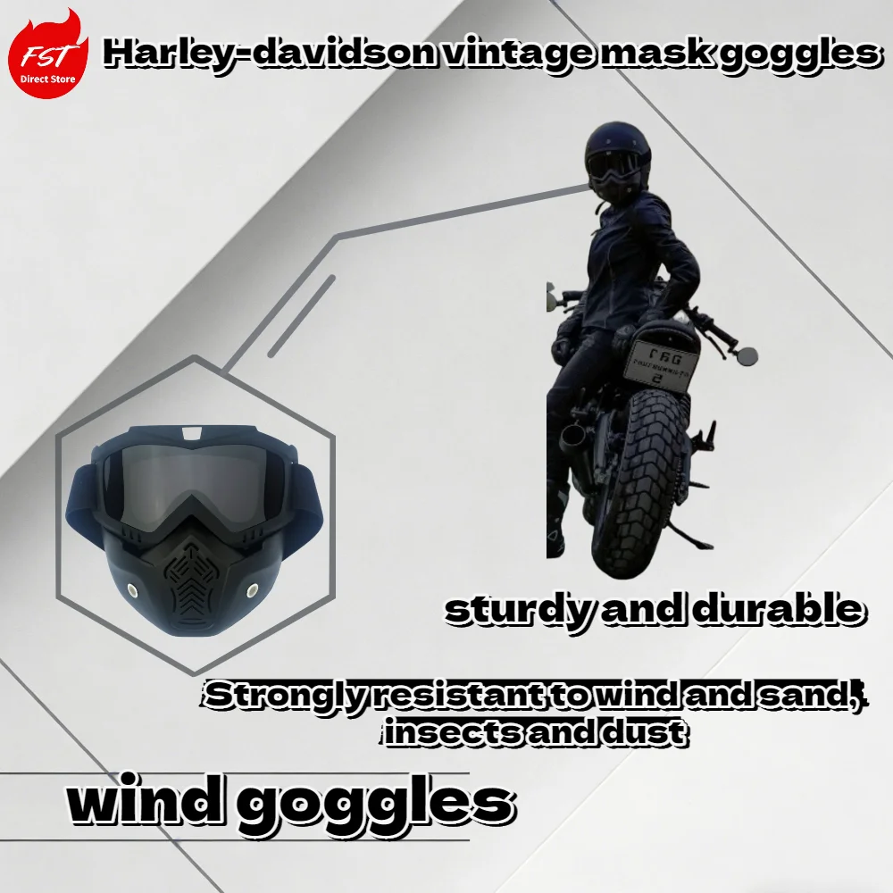 

Harley Retro Mask Goggles Off-Road Motorcycle Racing Ski Outdoor Riding Eyewear