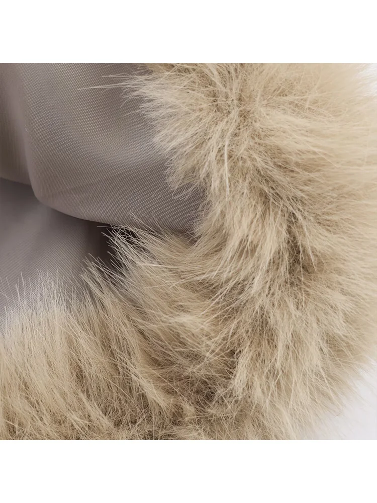 HH mujer moda de invierno solapa bolsillo piel Artificial temperamento grueso abrigo manga larga botón oculto sólido Chaqueta corta suave