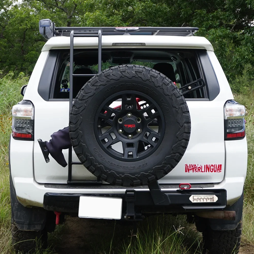 Off-road vehicle hitch spare tire rack custom