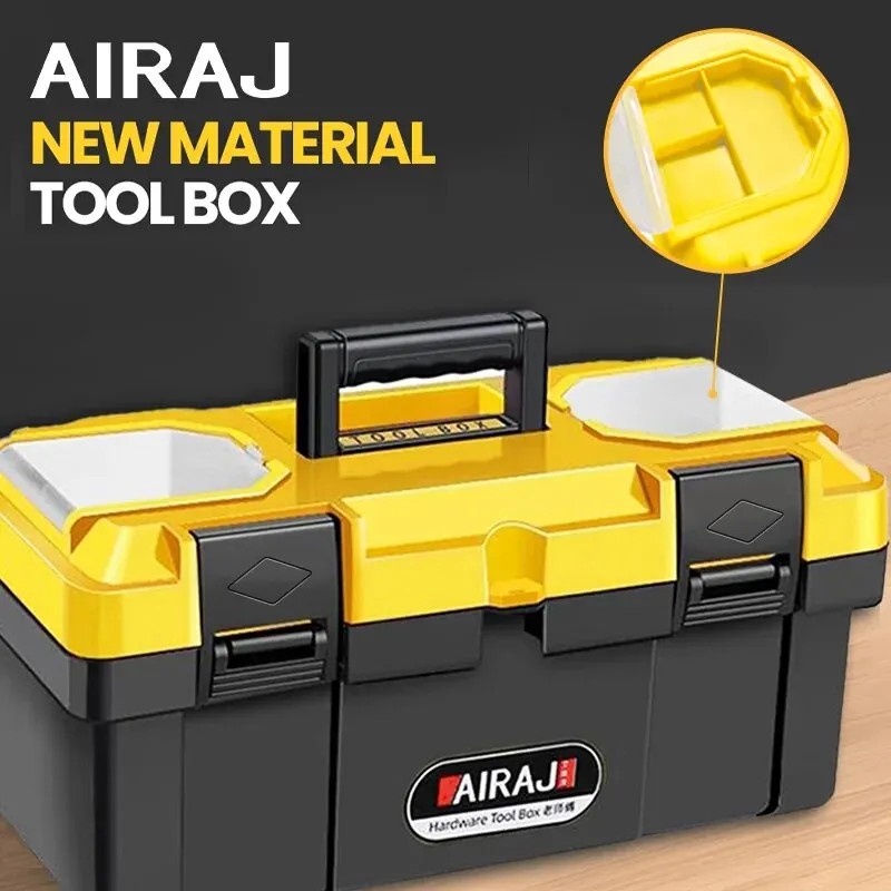 AIRAJ-Multifuncional ABS ferramenta armazenamento caixa com alça, portátil Tool Organizer, várias especificações