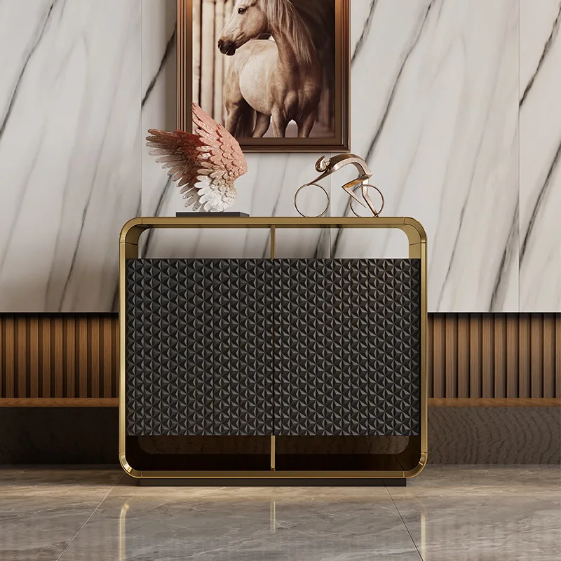LTT Italian minimalist dining side cabinet entrance entrance cabinet modern minimalist living room solid wood decorative cabinet