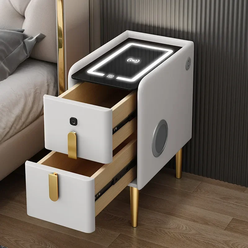 Bed Desk Side Table Open Cabinets Wood Coffee Storage Locker Design Bedside White Dresser Gamer Cabinet Nachttische   Narrow