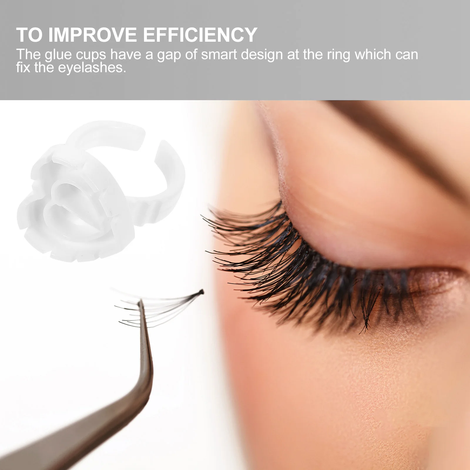 100 قطعة من حلقة غراء الرموش البيضاء حامل أكواب الصباغ البلاستيكي لتمديد الرموش صغير الحجم لتجميل صالونات التجميل المثالية #6