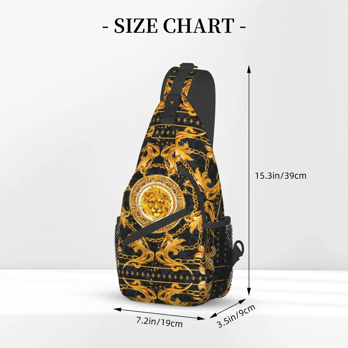 Luxury Shawl Gold Lace Small Sling Bag Chest Crossbody Shoulder Backpack Outdoor Sports Daypacks Watercolor Printed School Bags