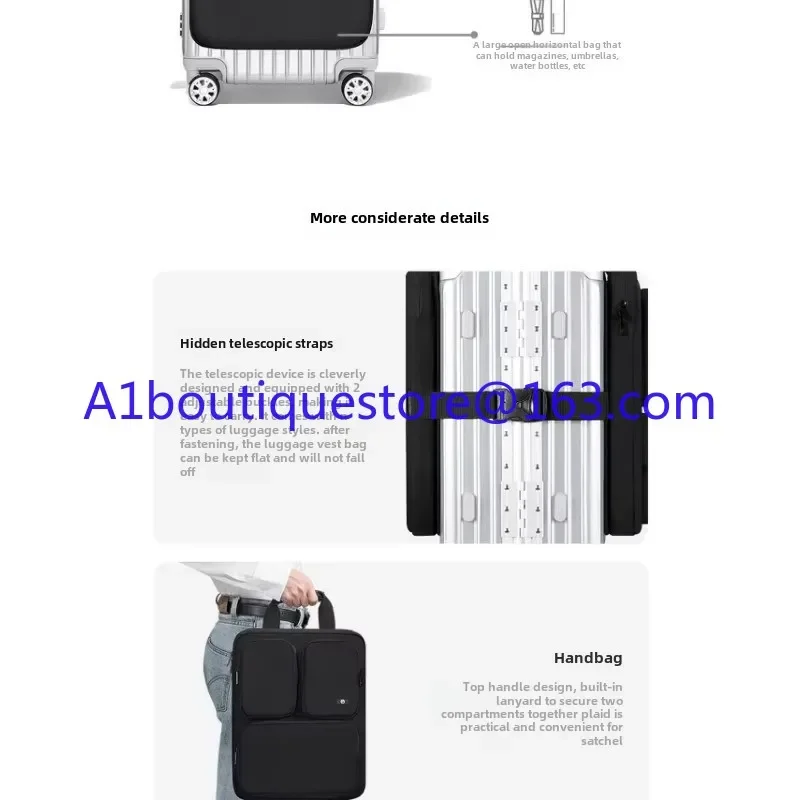 Suitcase Additional bag Large capacity boarding case hanging bag Foldable external storage bag