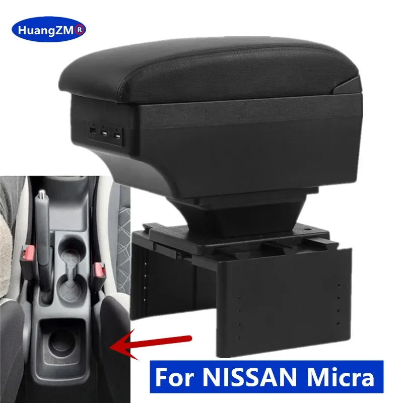 

Подлокотник для NISSAN Micra 2020-2024, центральный органайзер, аксессуары для тюнинга салона автомобиля