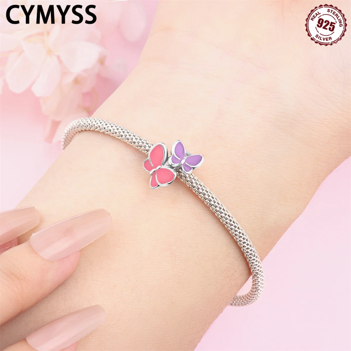 

CYMYSS 925 Sterling Silver Butterfly Flying Pendant jewelry, Suitable For Women DIY Beaded Pendant Exquisite Jewelry Accessories