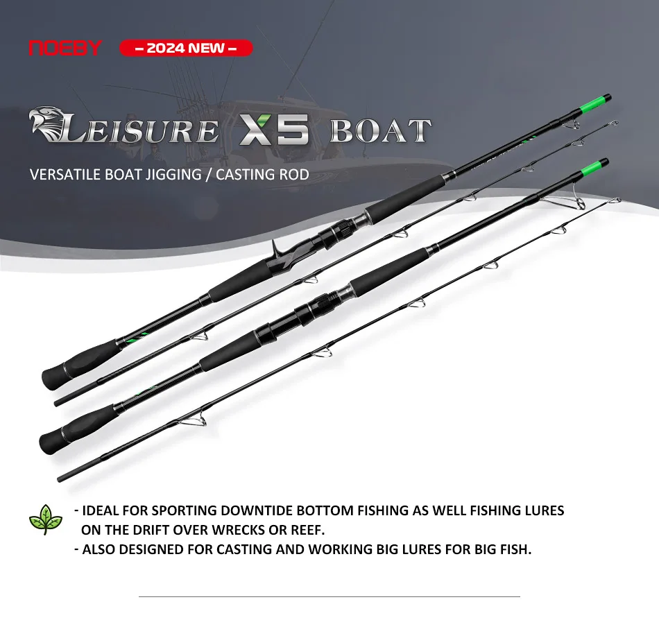 Noeby-Boat Angelrute, vielseitige Boots-Jigging-Rute, Thunfisch Big Game Meeresangelruten, maximale Zugkraft 19 kg Sinker, 80–300 g, 1,83 m, 2,13 m, 2,43 m – Detail 2