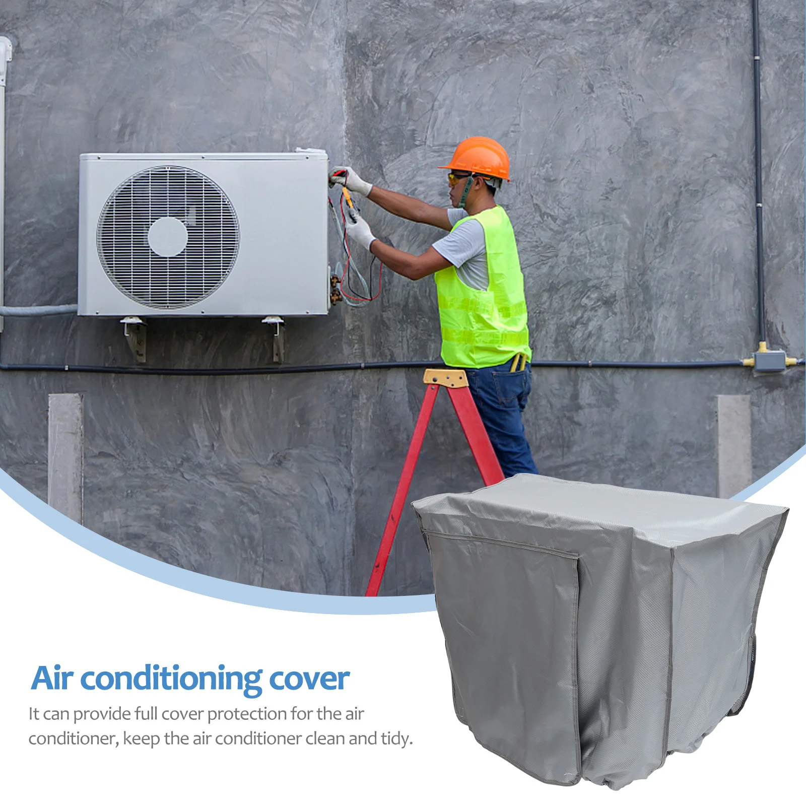 

Водонепроницаемый чехол для кондиционера, сверхпрочная ткань Оксфорд, всепогодная защита для кондиционеров, защита от пыли и солнца от дождя