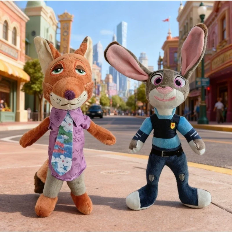 Disney Zootopia Character Nick Wilde Judy Hopps Cartoon Cute Toy Doll Model Birthday Christmas Gift for Children Friends
